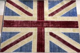 Ковер из шерсти винтажный ручной работы Британский флаг Vintage Flag Patchwork 230315